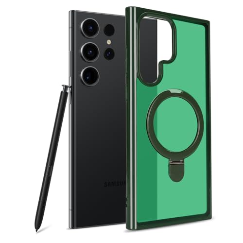 Image of Cavor for Samsung Galaxy S23 Ultra Case,Compatible with Magsafe, Dark Green | Galaxy S23 Ultra Phone Case with Stand Magnetic, Shockproof Slim Protective Cases for Women Men