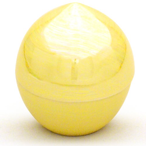 仏壇屋 滝田商店 ミニ骨壷 虹珠(にじだま) 柚子 (高さ6cm×直径5.3cm)◆分骨つぼ・骨壺・遺骨入れ◆手元供養【滝田商店発行 証明書付】