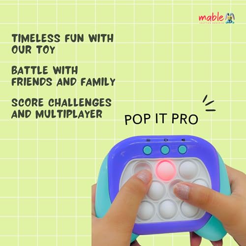 Image of Mable Pop it Pro Game, Fidget Toy with Music for Kids Girl & Boy, Four Modes and Electronic Speed Push Game for Stress Relief and Brain Exercise, Ideal for 3+ Years, Kid Boys and Girls ( Blue)