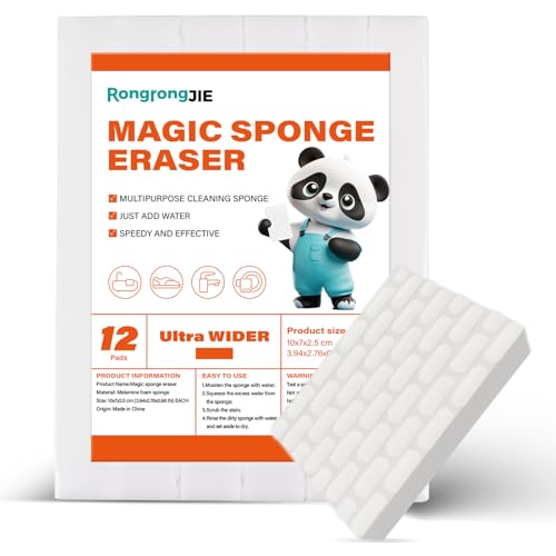 RongrongJIE Magic Sponge Eraser, esponjas de melamina más anchas y gruesas, almohadillas de limpieza extra duraderas para baño, cocina, al aire libre, limpiador multiusos, bañera limpia, ducha, pared,