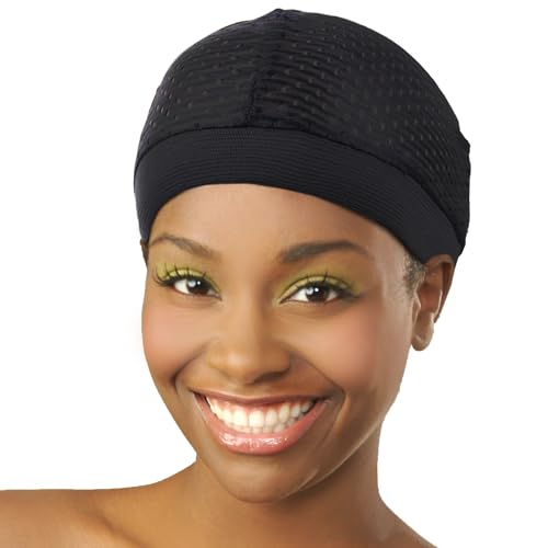 DONNA Mesh Dome Wig Cap Wig Head Wig Caps for Women Hair Net, Lightweight, Thick Band, Tight Fit, Perfect Fit, Mesh Fabric, Breathable Material, Comfortable, Soft, 1PC Black