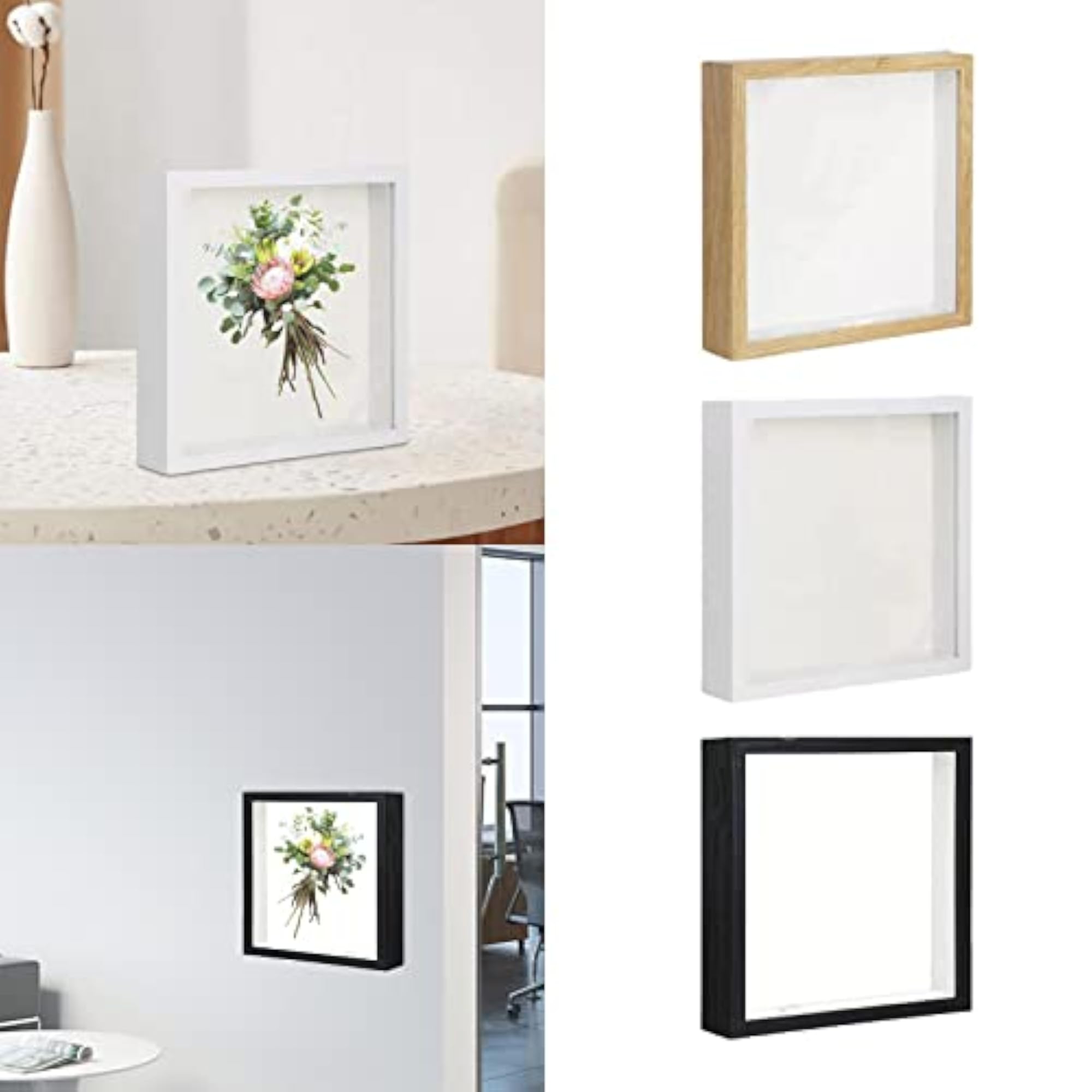 Wood Shadow Box Frame for Dried Flowers