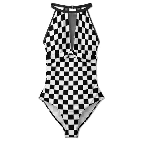 Women Sexy Tummy Control One Piece Swimsuits Halter Push Up High Cut Low Back Bathing Suits2