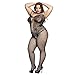 Deksias Fishnet Bodystocking Plus Size Crotchless Bodysuit Lingerie for Women （Upgrades）(Plus Plus Size, Black)