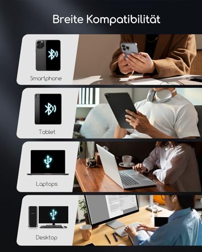 TATTMUSE Thermodrucker A4, Bluetooth Mobiler Drucker, Rechnungen, Belegdrucker, Lernen, Tragbarer Drucker Kompatibel mit Phone, Monochromer Reisedrucker Nur Thermopapie, Schwarz