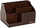 EZR life All-In-1 Remote Control Holder, Caddy, Organizer, Also Holds Phones, Tablets, Books, Glasses (8 Compartments, Up To 14 Remotes) - Brown Leather