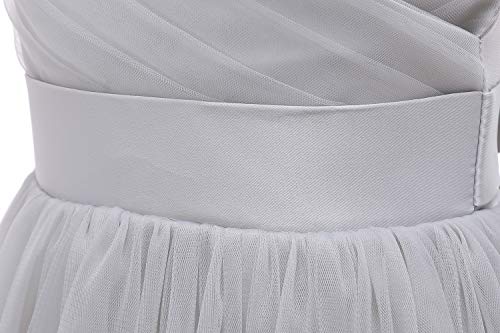 Image of Glamulice Flower Girls Spaghetti Strap Tulle Dress Long A Line Wedding Pageant Dresses Princess Birthday Party Ball Gown