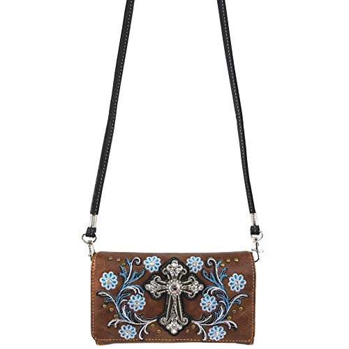 Bolso tote mujer con diseño floral y cruz Western miniatura 7