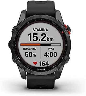 Garmin FENIX 7S SOLAR Slate Gray z czarnym paskiem, S, Czarno/Szary