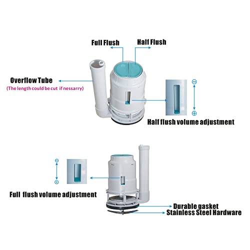 V2218 3-Inch Dual Flush Valve For Winzo Wz5080 Low Tank One Piece Toilet Replacement Kit 18Cm/7" Height #TOP2