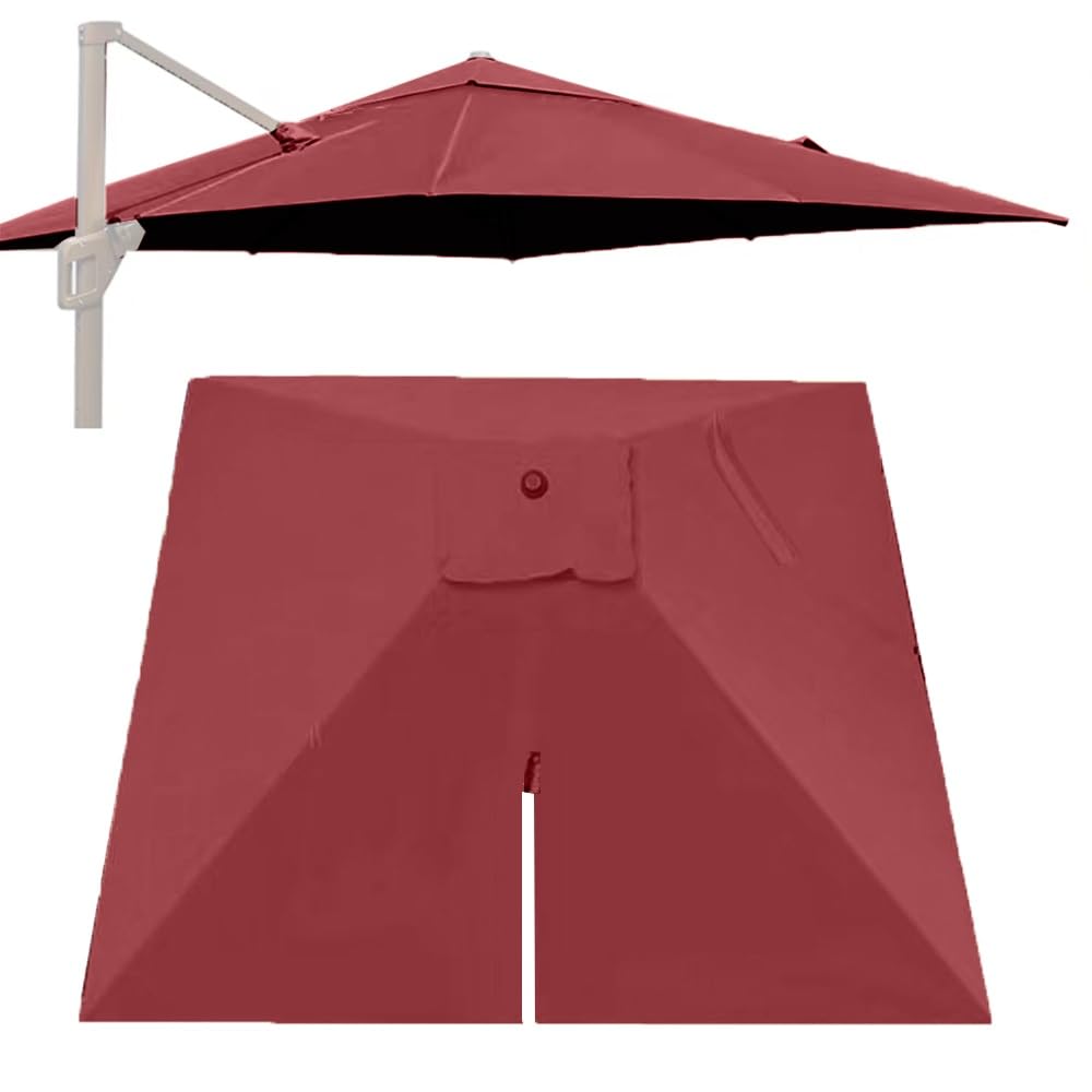 Toile pour parasol déporté carrée bordeaux résistante aux UV pour jardin