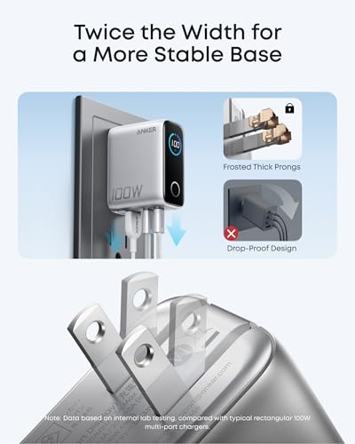 Anker 100W Max USB C Charger, 3-Port GaN Phone Charger with Smart Display - image 5
