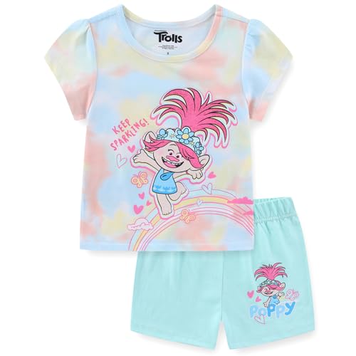 DREAMWORKS TROLLS Poppy Girls Short Sleeve T-Shirt and Shorts Set for Toddler to Big Kids
