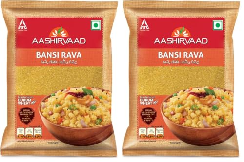 Image of Aashirvaad Bansi Rava, 500g - Color sorted for quality and purity (Pack of 2)