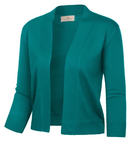 Image of GRACE KARIN Women Cardigan Sweaters Lightweight Knit Cropped Cardigans Trendy 3 /4 Sleeve Shrug Bolero S-3XL