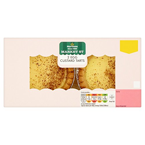 Morrisons Egg Custard Tart Pack of 2 Pastry Tarts