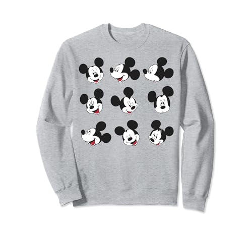 Sweatshirt Mickey Mouse Faces Grid Disney pull imprimé graphique vintage
