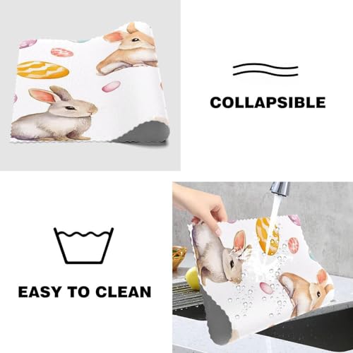 Set de table Pâques en tissu Oxford lavable et résistant à la chaleur | Lot de 4 - 5