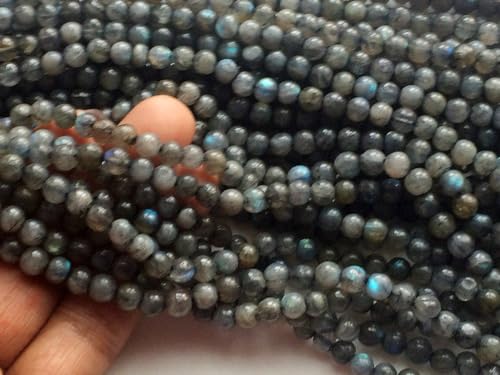 Labradorite perles 5mm de qualité gemme reflets bleus intenses pour bijoux - 6