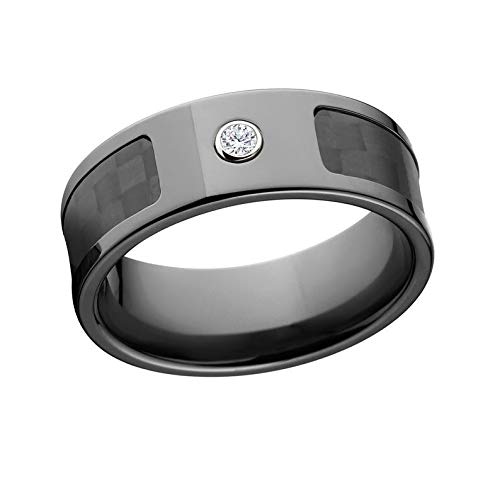 Carbon Fiber Rings, Diamond Carbon Fiber Wedding Rings