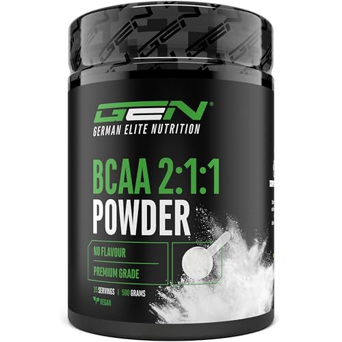 BCAA 2:1:1 Pulver - 500 g - Geschmack: Unlflavoured (Neutral) - Aus pflanzlicher Fermentation - Leucin, Isoleucin, Valin - Essentielle Aminosäure - Reines Pulver ohne Zusätze - Laborgeprüft - Vegan