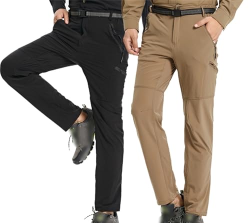 Motionsmax - Men's Outdoor Hiking Cargo Pants Quick Dry Lightweight Waterproof Work Pants for Men with Belt2