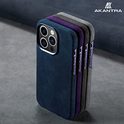 Akantra Alcantara Case For Apple Iphone 14 Series, Handmade Half-Wrapped Synthetic Suede Cover, Compatible With Magsafe Wireless Charging(Iphone 14 Pro Max,Gray) #TOP4