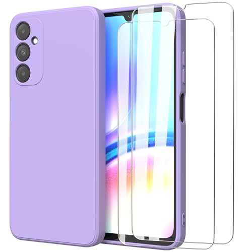 MOONESS Funda para Samsung Galaxy A05s 4G (6,7') con 2 Pack Protector Pantalla,Ultrafino Silicona TPU Shockproof Carcasa Case Cover para Samsung Galaxy A05s 4G - Púrpura Claro