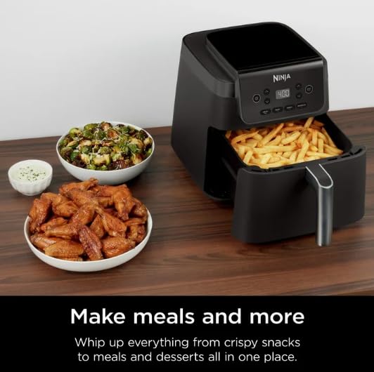 Ninja Air Fryer Pro XL 6.5 QT Basket Air Fryer, 4 in 1 Functionality, Air Crisp Technology, Nonstick, Quick and Crispy, Black (AF180) - Image 3