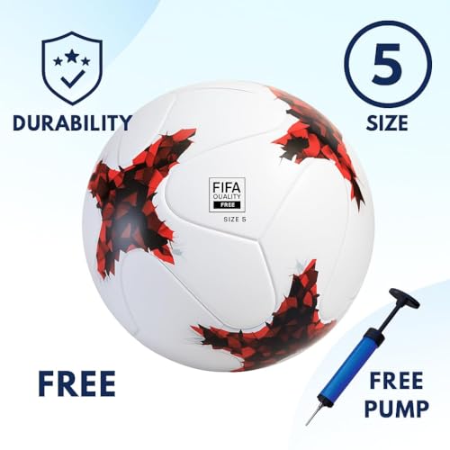 Image of Professional Football for Exceptional Performance | Soccer Ball | for Men and Women | Free Airpump | Football Size - 5 (Russian, 1, Count)