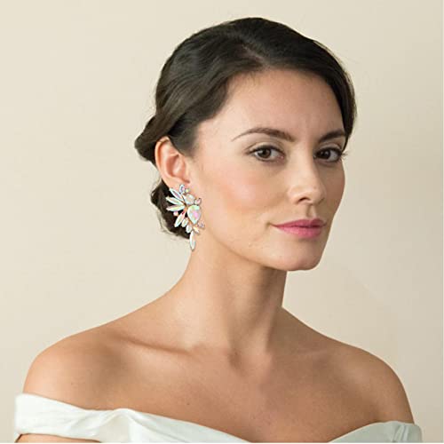 VANGETIMI AB Vintage Rhinestone Statement Earrings Fashion Bling Colorful Crystal Cluster Drop Dangle Earrings for Women Party Prom by VANGETIMI - Used condition - Image 2