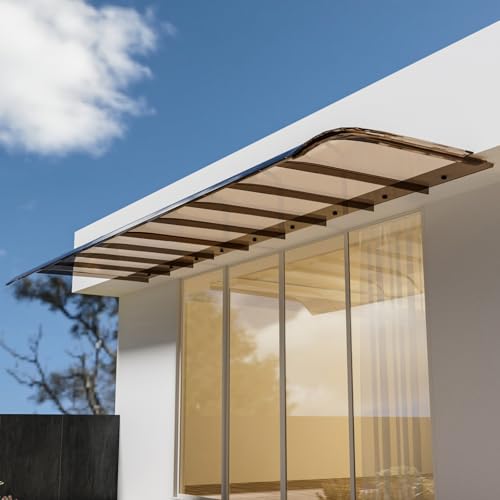 Tettoia per porta resistente alle intemperie, resistente alla pioggia e alla neve, per ingresso, portico e aree esterne, design silenzioso, sbalzo durevole per la protezione della casa
