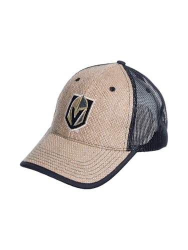 Calhoun NHL Surf & Skate Team Logo Snapback Straw Trucker Baseball Hat (Vegas Golden Knights)