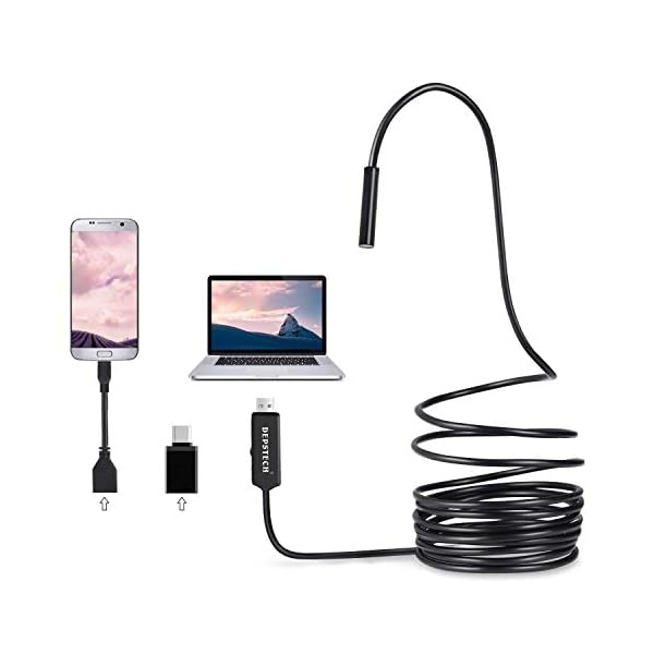Endoskop-Kamera, 5 Meter, wasserdicht IP67, USB und Mikro-USB 2-in-1, mit 6 LEDs 5 m Endoskopisch.