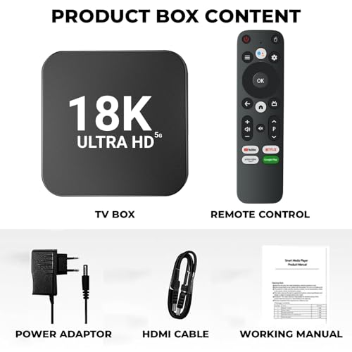 Image of Android TV Box 8GB RAM+128 GB ROM Built-in Chromecast Dolby Music Support Android Version 13 Smart OTT Television Box (Black, HDMI Working, Support Up to 1080P)