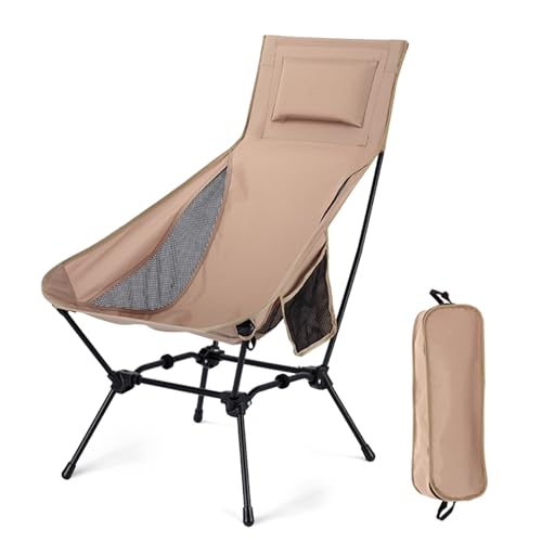 Shenkon Tech Sedie Campeggio Pieghevoli, Leggera Sedia da Campeggio, Sedia Pieghevole Portatile con Custodia Laterale,Max 150kg, Sedia Leggera per Campeggio, Pesca, Picnic, Festival (Cachi)