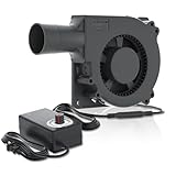 Ac Blower Fan Zirsso 120mm x 32mm 12V Blower Fan with 110v - 240v AC Variable Speed Controller Squirrel Cage Centrifugal Air Blower Replacement Fan for DIY Cooling Projects, BBQ, Drum Smoker