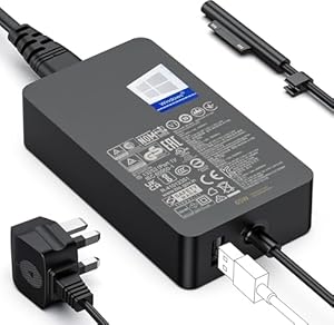 Surface Pro Charger, 65W 15V 4A Microsoft Surface Charger for Surface Pro 3/4/5/6/7/7+/8/9/10/11/12, Surface Laptop 1/2/3/4/5/6/7, Surface Book 1/2, Surface Go, Surface LaptopGo, Surface Laptop Studio