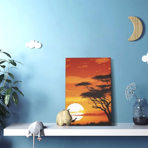 Impression HD coucher de soleil africain art mural moderne pour bureau - 3