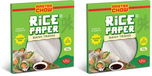 Image of MasterChow Rice Paper 100g | Gluten-Free Spring Roll Wrapper | Vegan, Preservative-Free | For Summer Rolls, Snacks & Asian Recipes (Pack of 2)