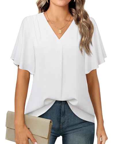 Timeson White Blouses for Women: Womans Blouses Short