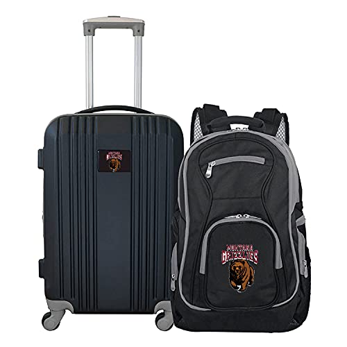 Denco University of Montana Grizzlies 2-Piece Luggage Set, Includes 21-inch Two-Tone Hardcase Spinner and 19