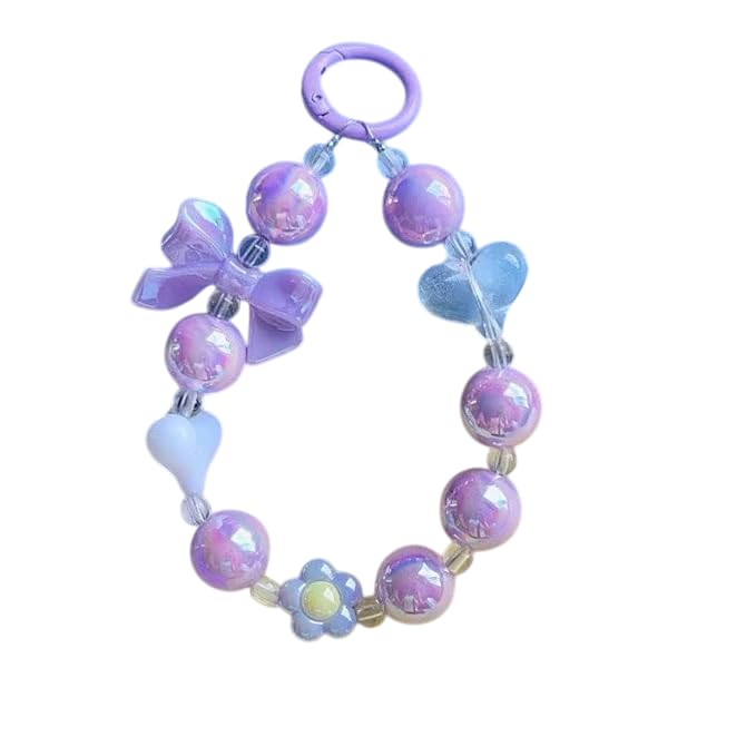 Phone Wrist Strap with Crystal Beads and Pearl Design, Mobile Chain Charm, Decorative Keychain Bracelet for Women-picture-45