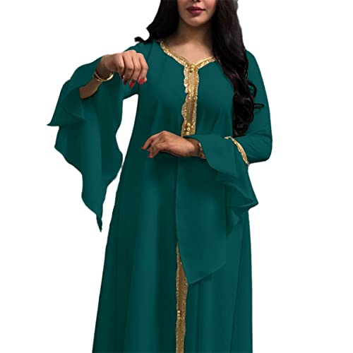 Robe abaya verte pour les fêtes familiales et grands événements