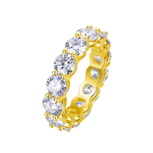 Bague d'éternité en moissanite 5mm pour femme en argent S925
