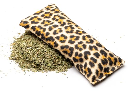 DesertUSA Purrfectly Plush Catnip Pillow – Leopard Print, 100% Catnip-Filled Toy for Cats, Soft and Durable, Encourages Play and Relaxation