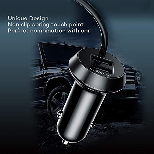 FouceClaus Car Charger for Philips, DBPOWER, Sylvania, UEME, APEMAN Portable DVD Player, 12V Car Cigarette Plug Portable DVD Player Power Cord with Dual USB Ports (6.6Ft Cable)