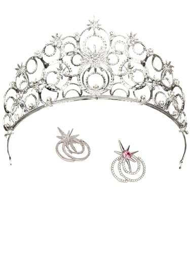 Witch Crown and Earrings for Women Cosplay Princess Bride Silver