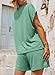 SHEWIN Women Two Piece Sets Summer Solid 2 Pcs Short Set Business Casual Trendy Fashion Clothes Airport Work Lounge Matching Outfits 2026 Oversized Clothing Size S, Green
