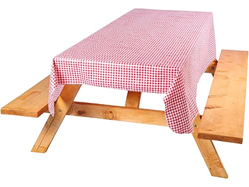 Coghlan's Picnic Tablecloth - Food-Safe Polyethylene, Easy to Wipe Clean, 54 x 72 Inches, Sewn-in Edges for Tear Resistance, Durable Checkered Outdoor Cover for Camping, BBQs, and Picnics